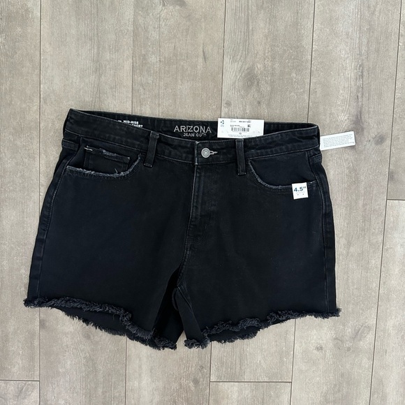 New Arizona Mid Rise Distressed Black Denim Vintage Broken style Jeans sz 13 jr - Picture 12 of 15